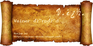 Veiner Árpád névjegykártya
